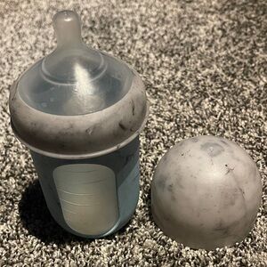 Boon Nursh Gray and Blue Baby Bottle with Cap